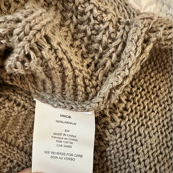 Vince 100% Linen Knit Pullover Crew Neck Sweater - Picture 5 of 6